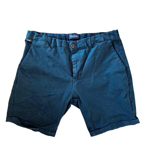 Scotch & Soda Womens Shorts Forest Green High Rise Belt Loops Preppy Size 32 W - Picture 1 of 10